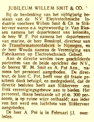 50 jarig bestaan Smit Slikkerveer 03-11-1932