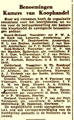 17-04-1942 Kamer van Koophandel voorzitter Th. Rosskopf