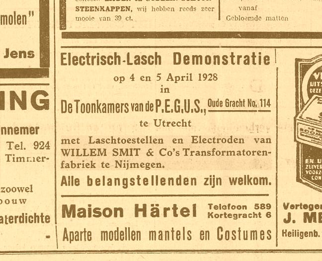Electrisch-lasch demonstratie 31-03-1925