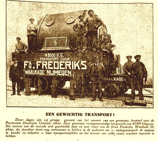 Fa Frederiks met een Siemens Generator 08-08-1924