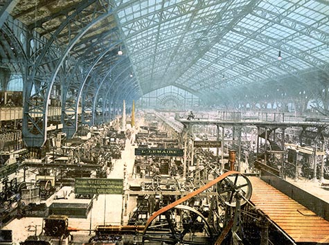 Grote machinehal Wereldtentoonstelling Parijs 1900