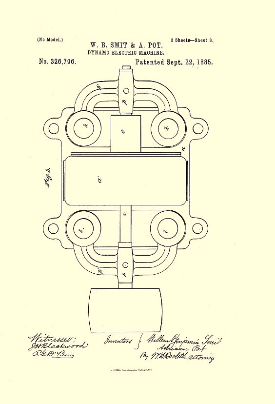 Patent  voor een Dynamo machine uit 1885