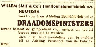 Draadfabriek vraagt draadomspinsters (1947)