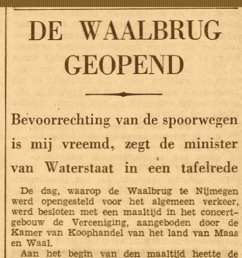 Opening Waalbrug 1936