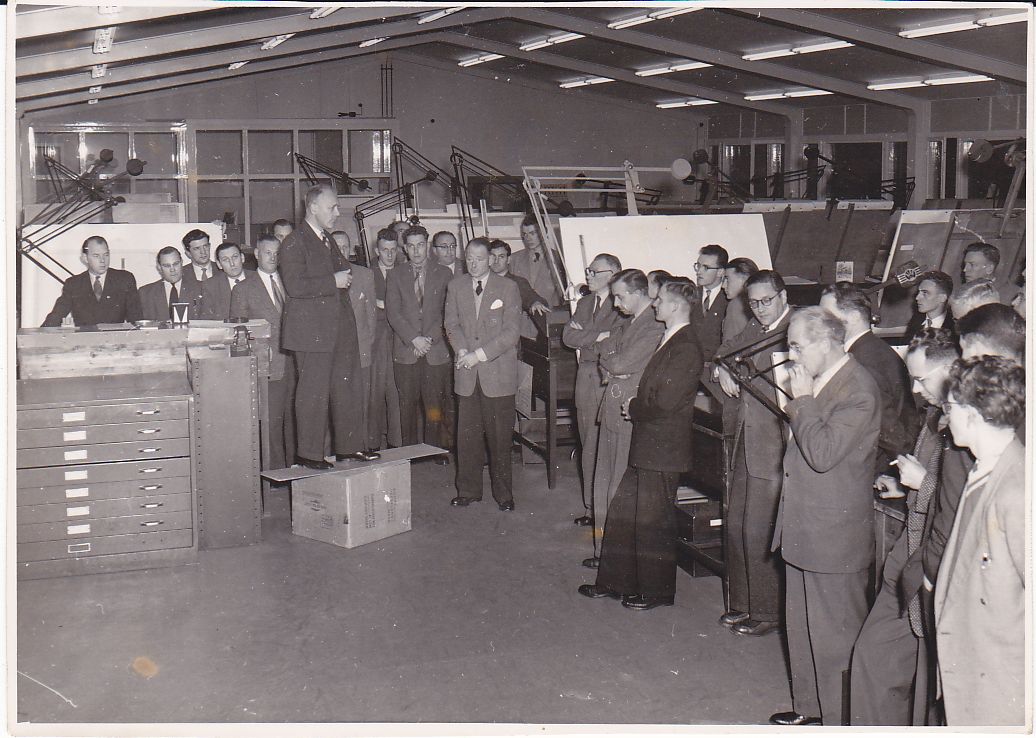 Opening tekenkamer Smit Trafo 1955