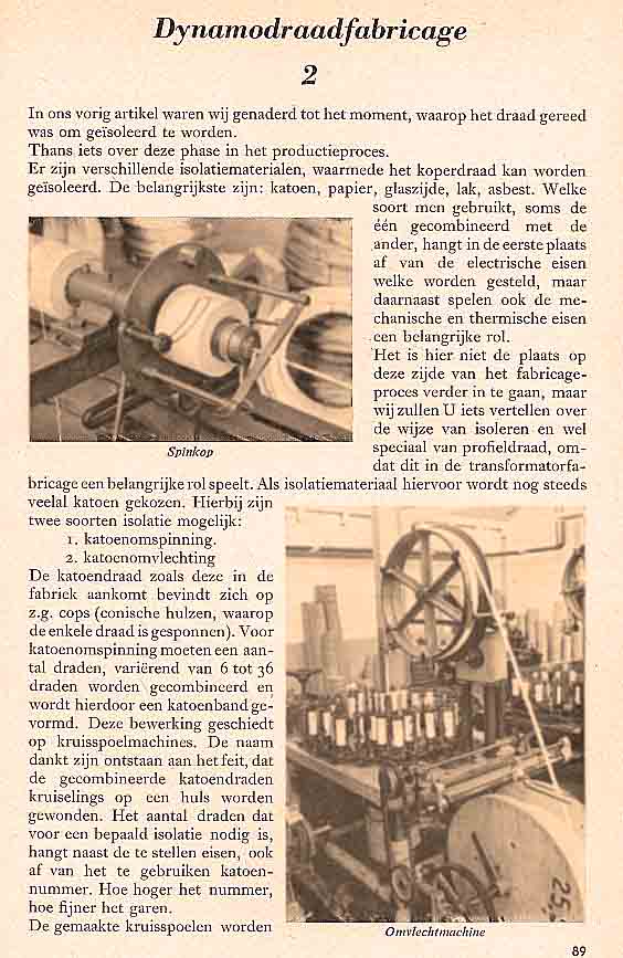 Smit Draad dynamodraad fabricage anno 1955