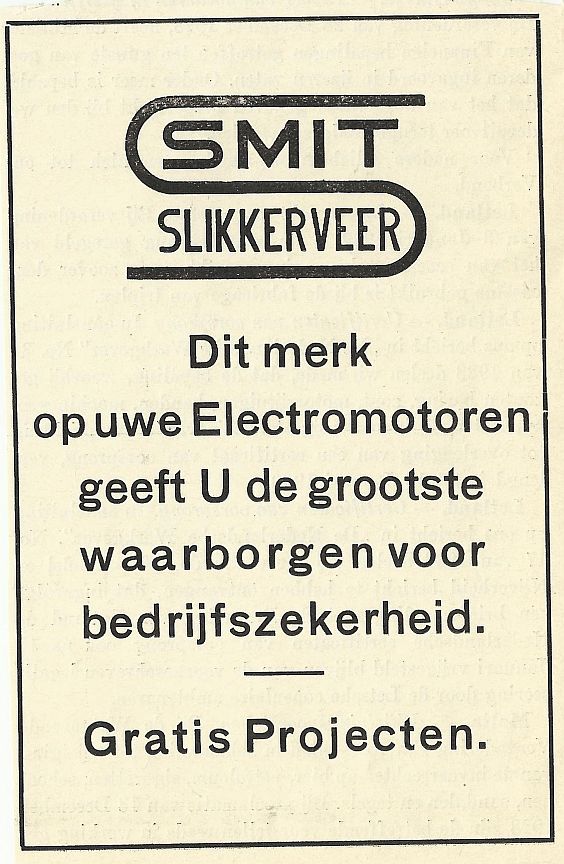 Advertentie Smit Slikkerveer 1929